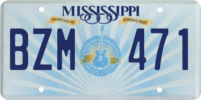 MS license plate BZM471