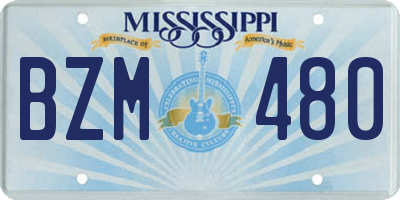 MS license plate BZM480