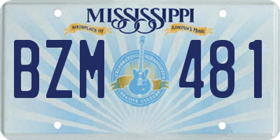 MS license plate BZM481