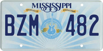 MS license plate BZM482
