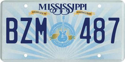 MS license plate BZM487
