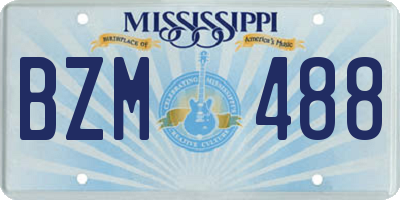 MS license plate BZM488