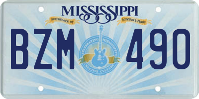 MS license plate BZM490