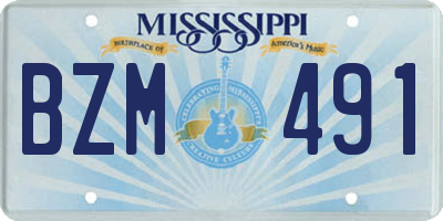 MS license plate BZM491