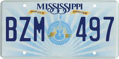 MS license plate BZM497