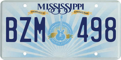 MS license plate BZM498