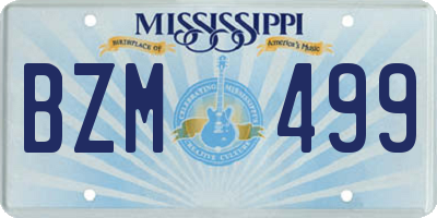 MS license plate BZM499