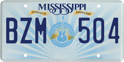 MS license plate BZM504