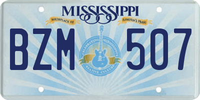 MS license plate BZM507