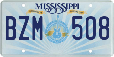 MS license plate BZM508