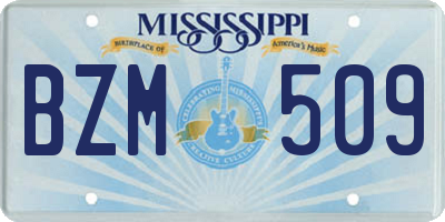 MS license plate BZM509