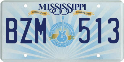 MS license plate BZM513