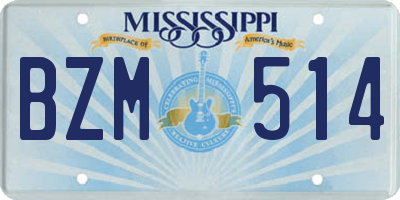MS license plate BZM514