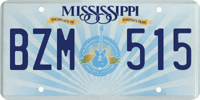 MS license plate BZM515