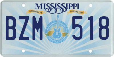 MS license plate BZM518