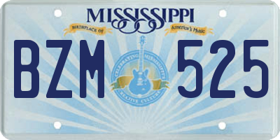 MS license plate BZM525