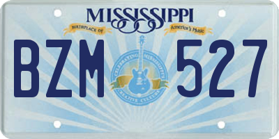 MS license plate BZM527