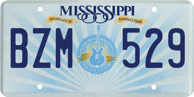 MS license plate BZM529