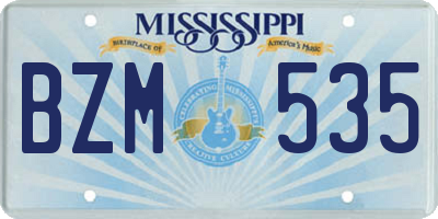 MS license plate BZM535