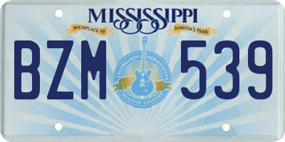 MS license plate BZM539
