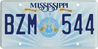 MS license plate BZM544