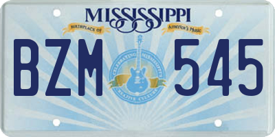 MS license plate BZM545