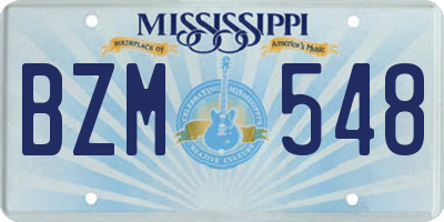 MS license plate BZM548