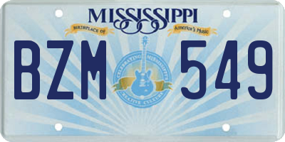 MS license plate BZM549
