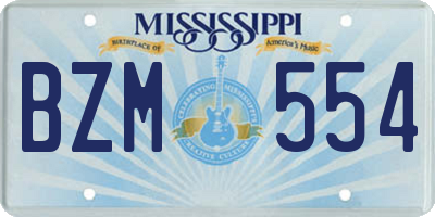 MS license plate BZM554