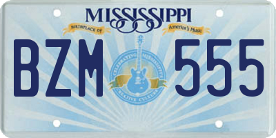 MS license plate BZM555