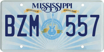 MS license plate BZM557