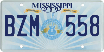 MS license plate BZM558