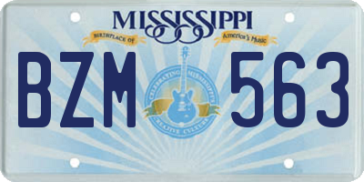 MS license plate BZM563