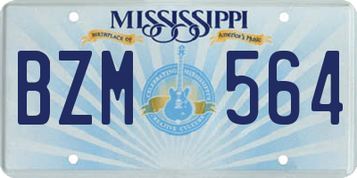 MS license plate BZM564