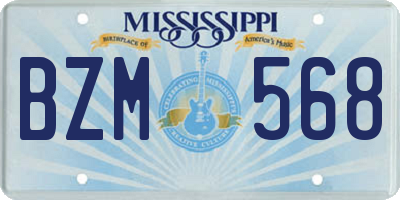 MS license plate BZM568