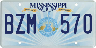MS license plate BZM570