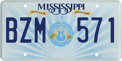 MS license plate BZM571