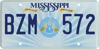MS license plate BZM572