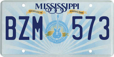 MS license plate BZM573