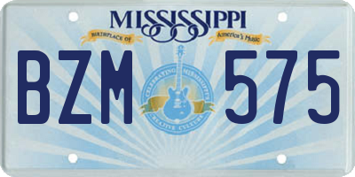MS license plate BZM575