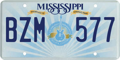 MS license plate BZM577