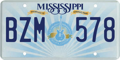 MS license plate BZM578