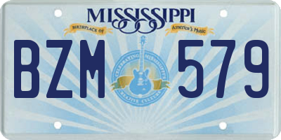 MS license plate BZM579