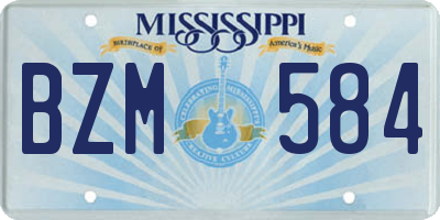 MS license plate BZM584