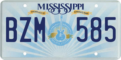 MS license plate BZM585