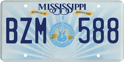MS license plate BZM588