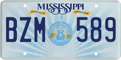 MS license plate BZM589