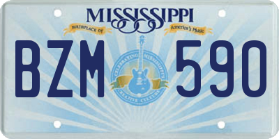 MS license plate BZM590