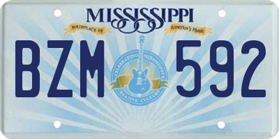 MS license plate BZM592
