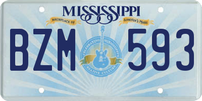 MS license plate BZM593